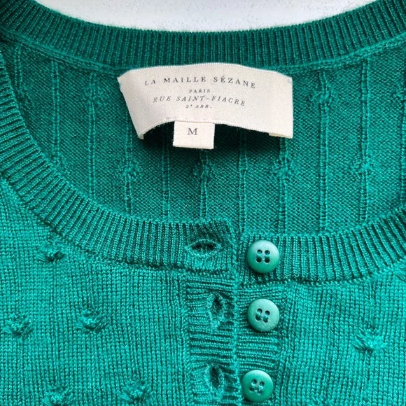 Sézane Emerald Green Zoe Sweater Jumper Knit - Picture 4 of 9